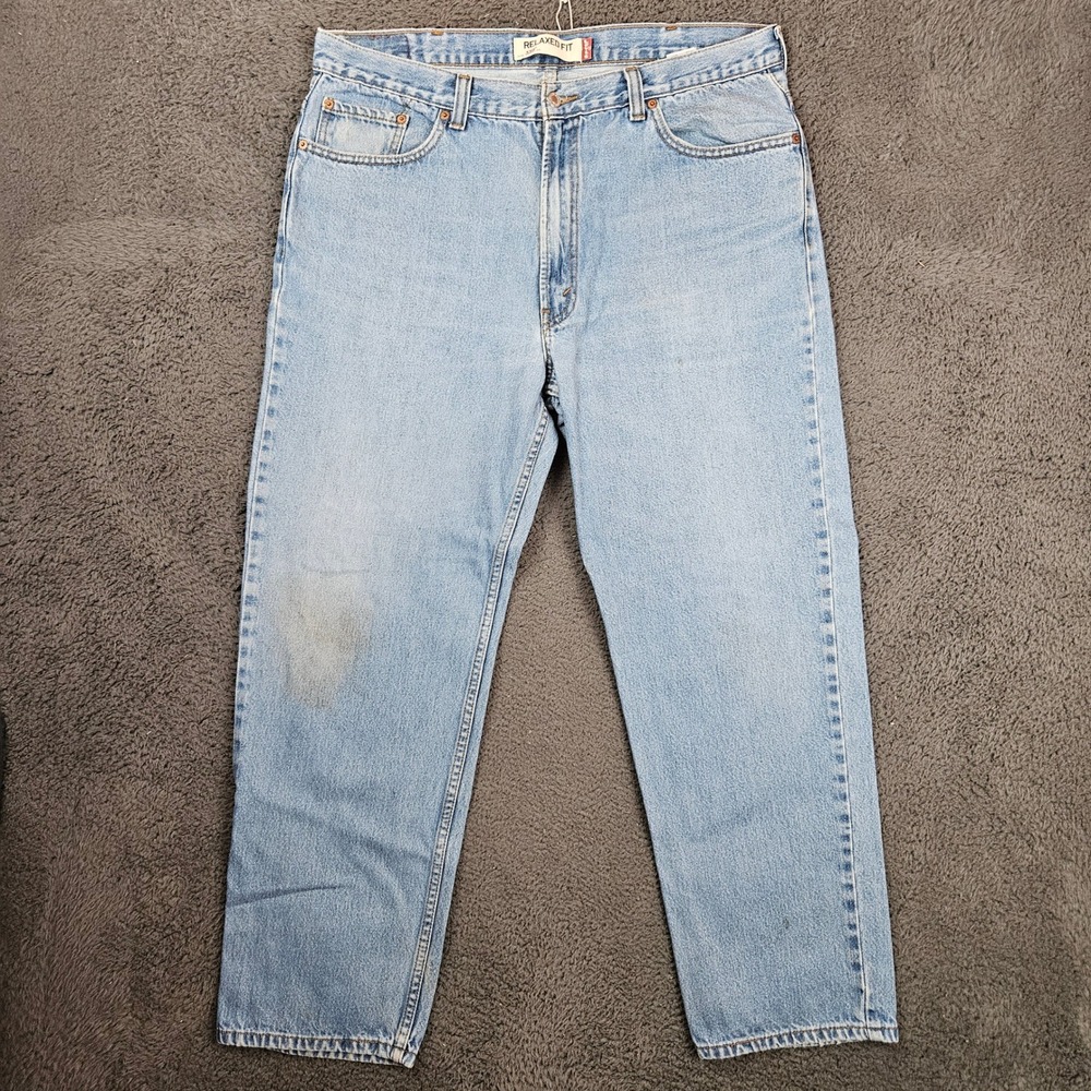 Levi's 550 Relaxed Fit Jeans Mens 40x32 Light Wash Blue Denim Straight Leg
